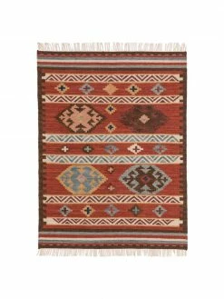 Remise 😍 Benuta Kilim en laine tissé main Zohra, larg. 120 x long. 170 cm (taille S) 🌟