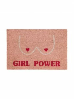 Grosses soldes ⌛ Paillasson Girl Power, larg. 40 x long. 60 cm ✔️