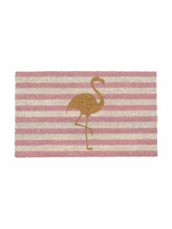Budget 👏 GiftCompany Paillasson fibre de coco Twinkling Flamingo, larg. 45 x long. 75 cm 🧨