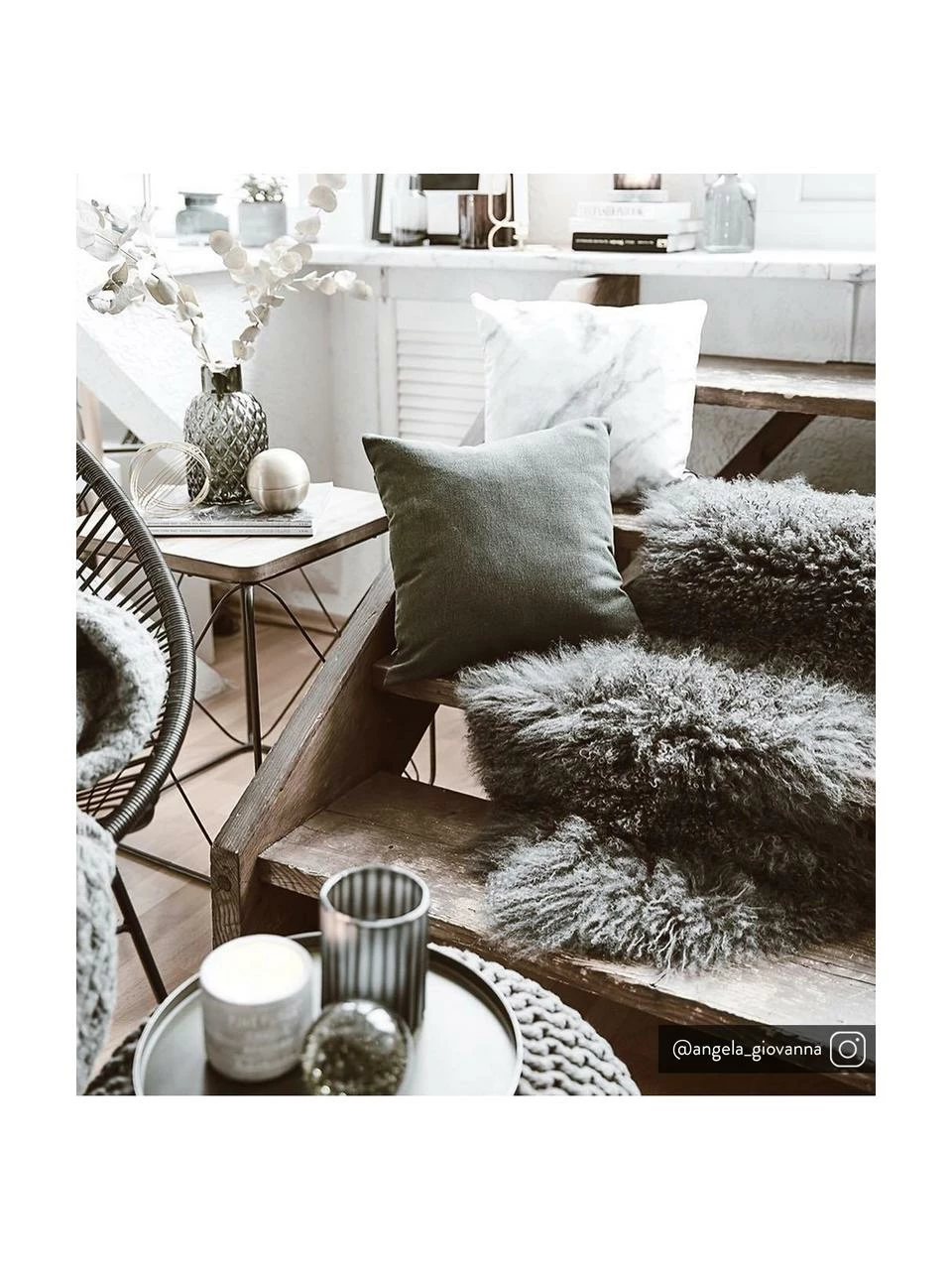 Le moins cher 🔔 Peau d'agneau à longs poils bouclés Ella, larg. 50 x long. 160 cm ✨ – Image 2