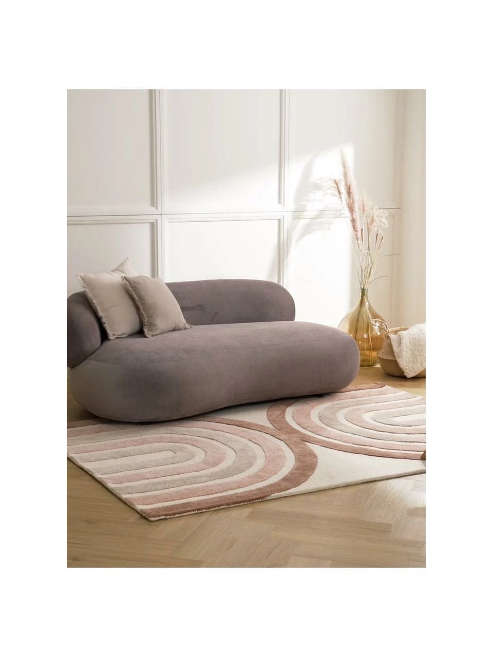 Acheter 🎉 Westwing Collection Tapis à poils ras tufté main beige/rose Jules, larg. 160 x long. 230 cm (taille M) 👏 – Image 2