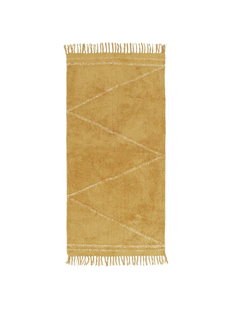 Offres 😍 Westwing Collection Tapis avec franges tufté main motif zigzag Asisa, larg. 80 x long. 150 cm (taille XS) ✨