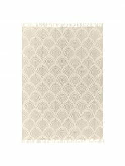 Meilleur prix 😍 Westwing Collection Tapis beige à franges tissé à plat Klara, larg. 120 x long. 180 cm (taille S) 🧨