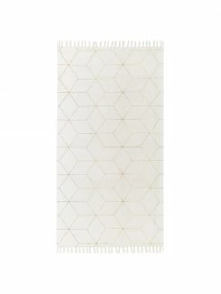 Les meilleures critiques de 😍 Westwing Collection Tapis beige doré à franges tissé à plat Klara, larg. 70 x long. 140 cm (taille XS) ⌛