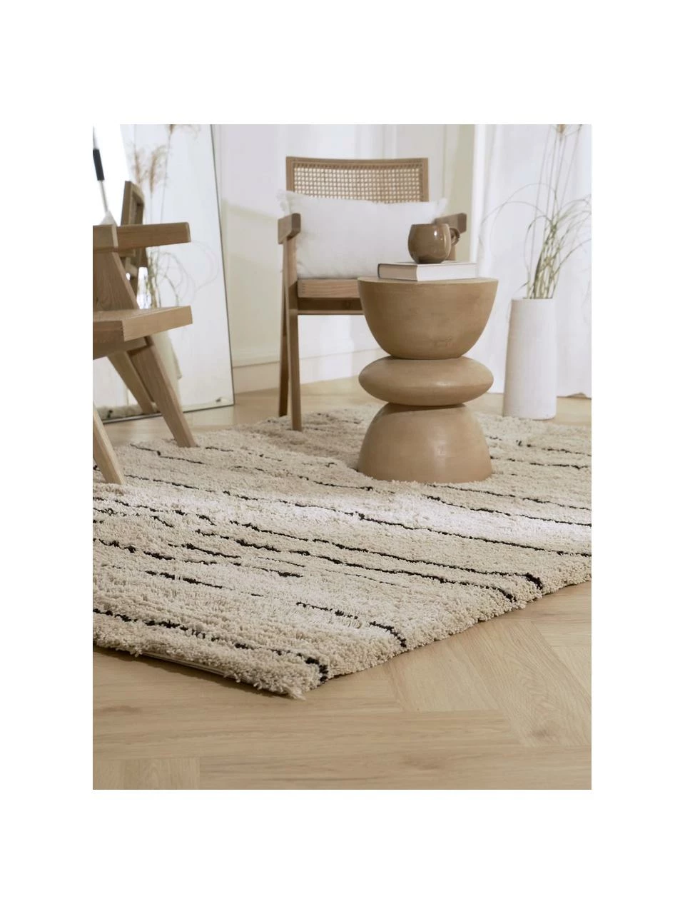 De gros 😀 Westwing Collection Tapis beige poils longs et moelleux, tufté main Dunya, larg. 120 x long. 180 cm (taille S) 😍 – Image 2