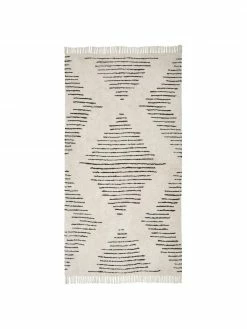 Promo 🎉 Westwing Collection Tapis bohème coton tissé main Fini, larg. 80 x long. 150 cm (taille XS) 😀