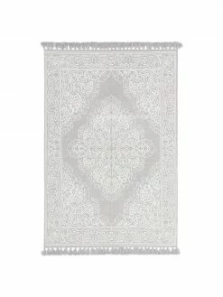 Meilleure vente 😀 Westwing Collection Tapis bohème gris blanc tissé à plat Salima, larg. 50 x long. 80 cm (taille XXS) 💯