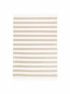 Meilleure vente 🛒 Westwing Collection Tapis coton rayures taupe/blanc, tissé main Blocker, larg. 70 x long. 140 cm (taille XS)Disponibilité limitée ❤️