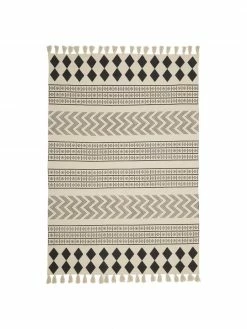 Acheter 🎉 Westwing Collection Tapis coton tufté main style ethnique Edna, larg. 60 x long. 90 cm (taille XS) 💯