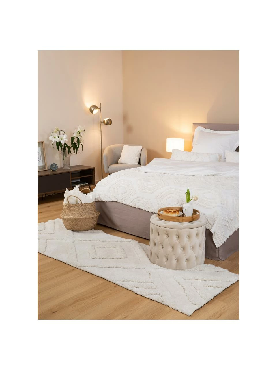 Remise 💯 Westwing Collection Tapis de couleur shaggy moelleux ethnique Magda, larg. 80 x long. 250 cm 😀 – Image 2