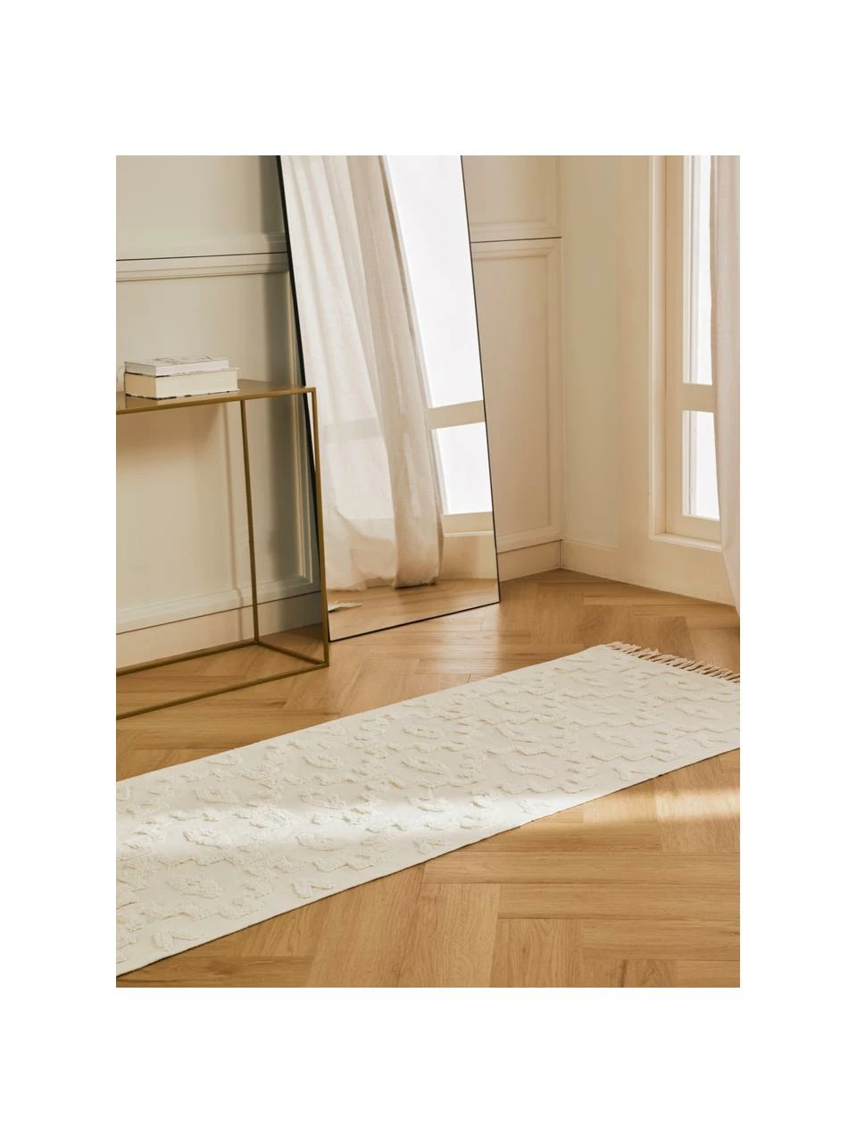 Remise 🥰 Westwing Collection Tapis de couloir crème tissé main Idris, larg. 80 x long. 200 cm 🎁 – Image 2