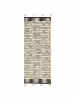 De gros 👏 Westwing Collection Tapis de couloir en laine à houppes tissé main Rue, larg. 80 x long. 200 cm 💯