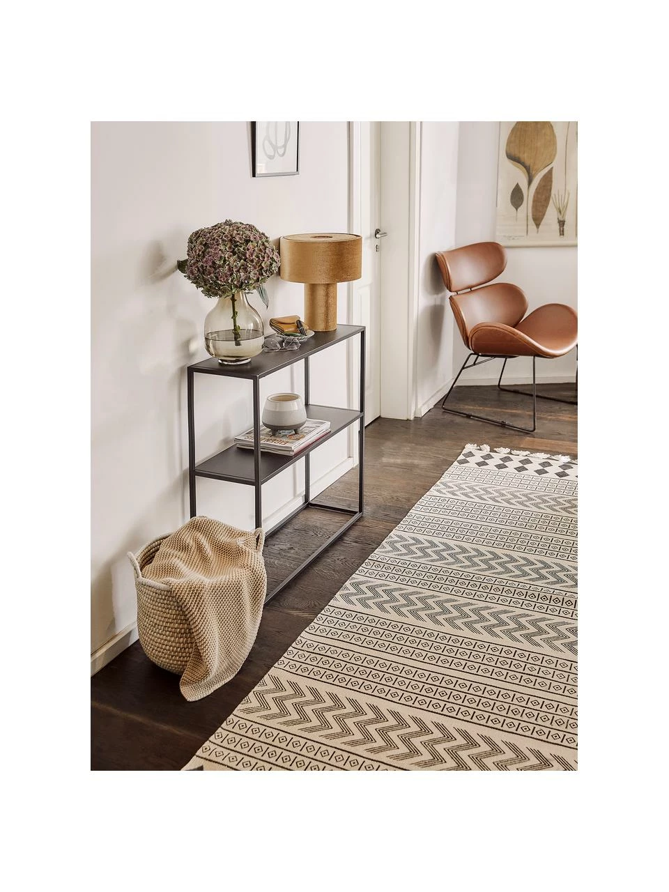 Tout neuf ✨ Westwing Collection Tapis de couloir ethnique blanc crème Edna, larg. 80 x long. 250 cm 🌟 – Image 2