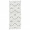 Promo 😀 Westwing Collection Tapis de couloir gris avec structure en relief tiss&eacute; main Ziggy, larg. 80 x long. 200 cm 😀