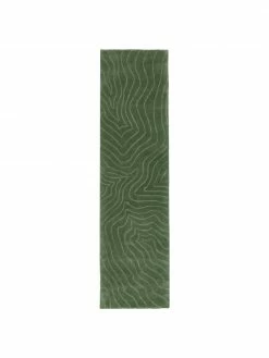 Bon marché 👏 Westwing Collection Tapis de couloir laine vert foncé tufté main Aaron, larg. 80 x long. 300 cm ✔️
