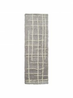 Grosses soldes 🎁 Westwing Collection Tapis de couloir moelleux à poils longs gris tufté main Amelie, larg. 80 x long. 250 cm 🌟