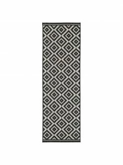 Meilleure affaire ✔️ Westwing Collection Tapis de couloir outdoor noir/blanc Miami, larg. 80 x long. 250 cm 🎁