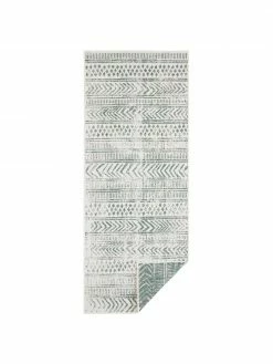 Meilleur prix 🥰 Tapis de couloir réversible intérieur-extérieur motif graphique vert/crème Biri, larg. 80 x long. 350 cm 🛒