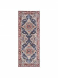 Meilleure affaire 🧨 Tapis de couloir vintage pourpre/bleu Sylla, Larg. 80 x long. 200 cm 😉