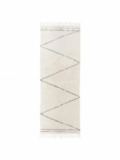 Bon marché ❤️ Westwing Collection Tapis d'entrée coton beige à motif, tufté main Asisa, larg. 80 x long. 200 cm 🥰