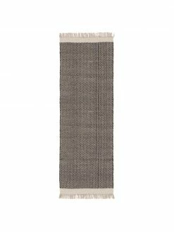 Tout neuf 👍 Benuta Tapis d'entrée en laine noir, tissé main Kim, larg. 70 x long. 200 cm 🎁