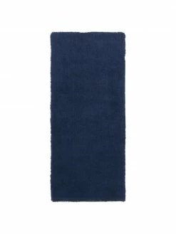 Offres ❤️ Westwing Collection Tapis d'entrée moelleux à poils longs bleu foncé Leighton, larg. 80 x long. 200 cm 🔥