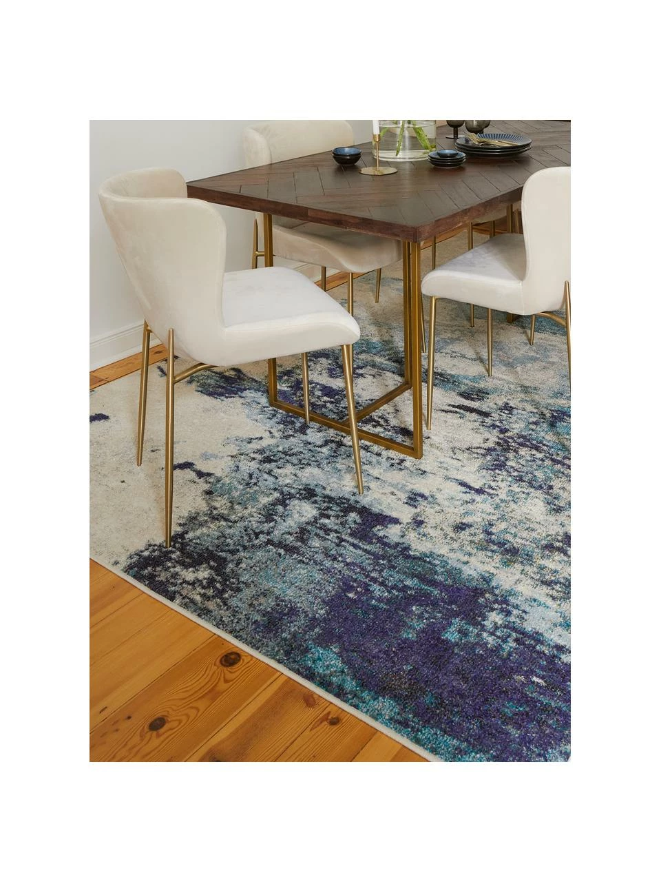 Le moins cher 🥰 Tapis design bleu ivoire Celestial, larg. 120 x long. 180 cm (taille S) 🤩 – Image 2