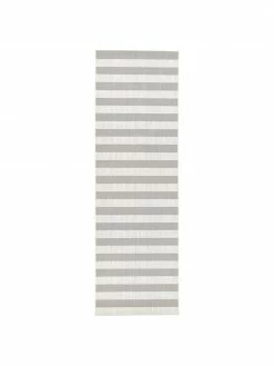 Sortie 🌟 Westwing Collection Tapis d'extérieur gris à jeu de rayures Axa, larg. 80 x long. 250 cm ⭐