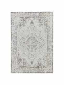 Nouveau 🥰 Tapis d'extérieur vintage gris crème Cenon, larg. 115 x long. 170 cm (taille S) 👍