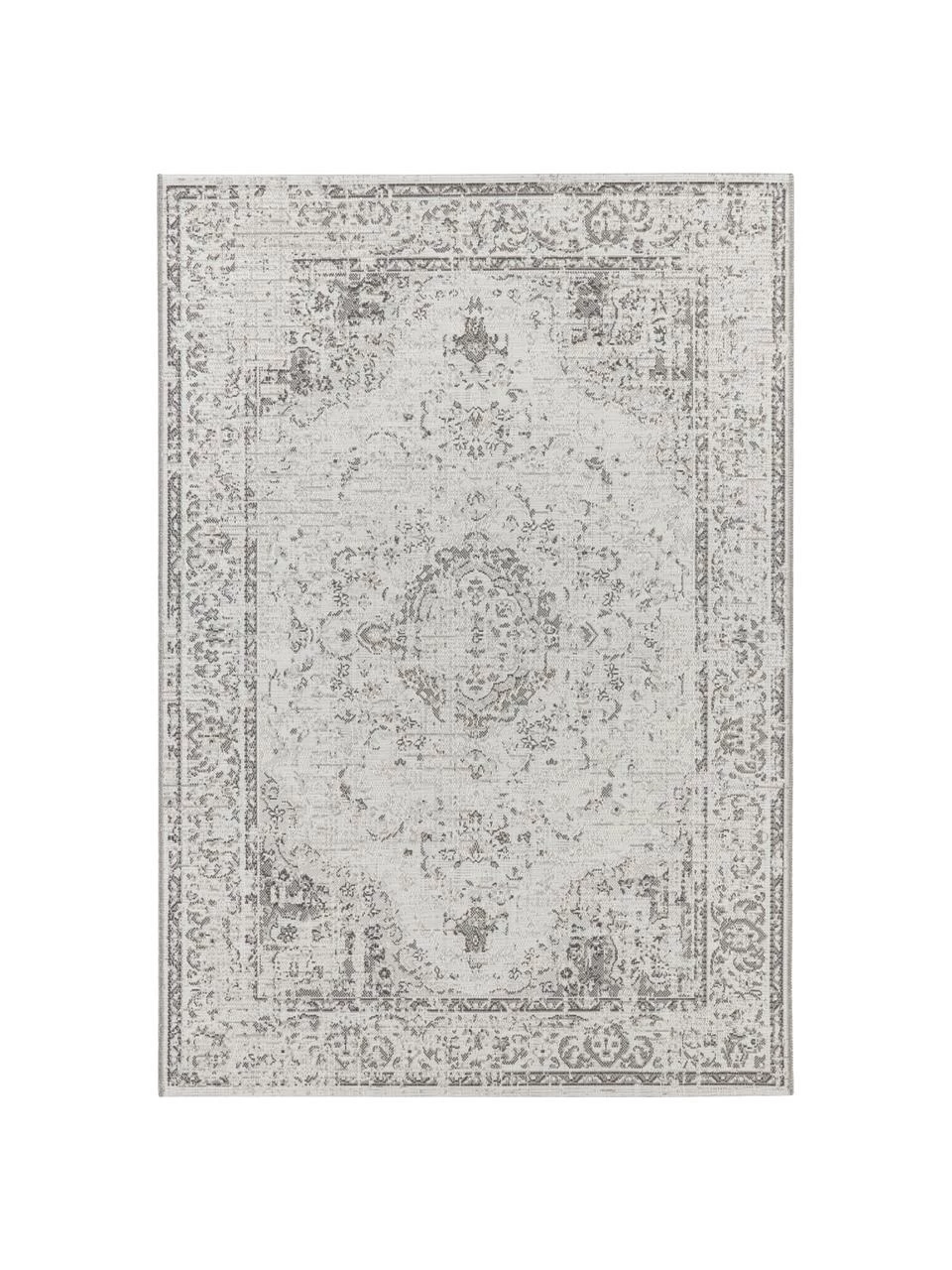 Nouveau 🥰 Tapis d'extérieur vintage gris crème Cenon, larg. 115 x long. 170 cm (taille S) 👍