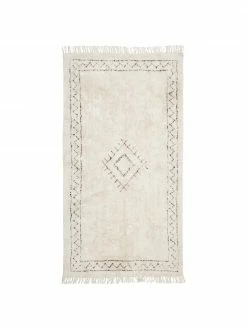 Grosses soldes ✔️ Westwing Collection Tapis en coton bohème à franges, tufté main Fionn, larg. 80 x long. 150 cm (taille XS) ⭐