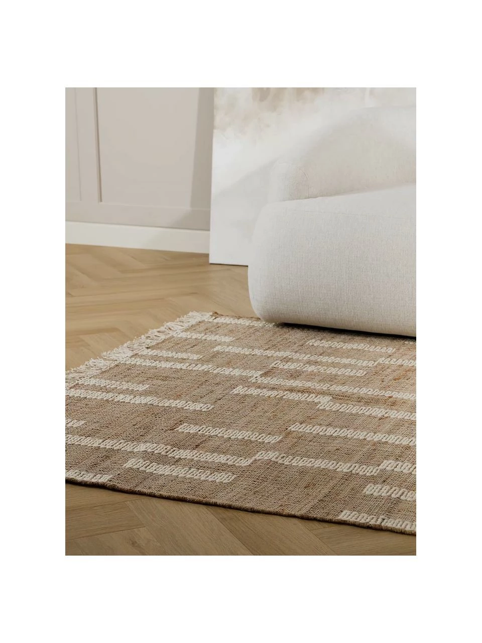 Grosses soldes 👍 Westwing Collection Tapis en jute à franges, fait main Kerala, larg. 80 x long. 150 cm (taille XS) 🛒 – Image 2