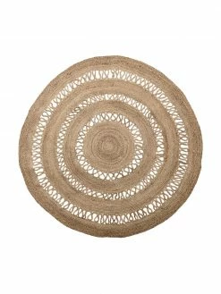 Promo 🤩 Bloomingville Tapis en jute, rond, style boho Benita, Ø 182 cm (taille L) ✨
