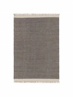 Meilleure vente 🌟 Benuta Tapis en laine tissé main noir-crème Kim, larg. 80 x long. 120 cm (taille XS) 😀