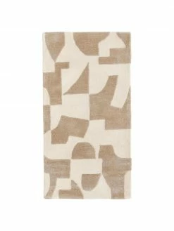 Promo 🔔 Westwing Collection Tapis en laine tufté main taupe/blanc crème Corin, larg. 80 x long. 150 cm (taille XS) 💯