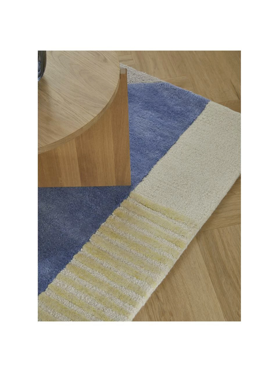 Nouveau ❤️ Westwing Collection Tapis en laine tufté main tons bleus Pierre, larg. 80 x long. 150 cm (taille XS) 😀 – Image 2