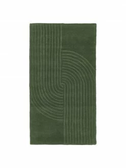 Tout neuf 🛒 Westwing Collection Tapis en laine vert foncé, tufté main Mason, larg. 80 x long. 150 cm (taille XS) 🎉