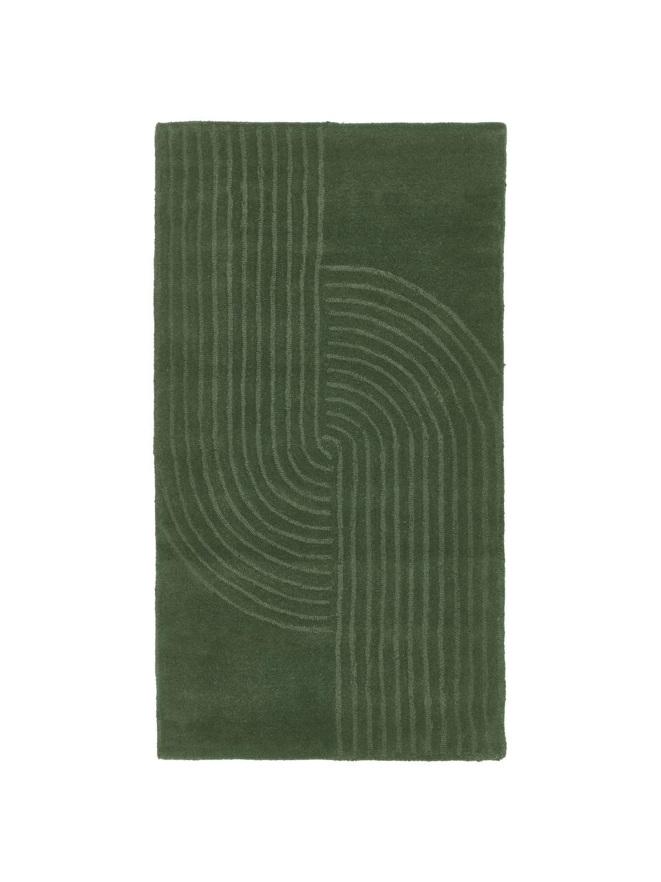 Tout neuf 🛒 Westwing Collection Tapis en laine vert foncé, tufté main Mason, larg. 80 x long. 150 cm (taille XS) 🎉
