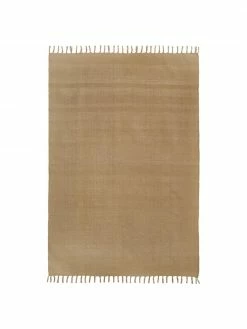 Acheter 👍 Westwing Collection Tapis fin coton taupe, tissé main Agneta, larg. 50 x long. 80 cm (taille XXS) ⌛