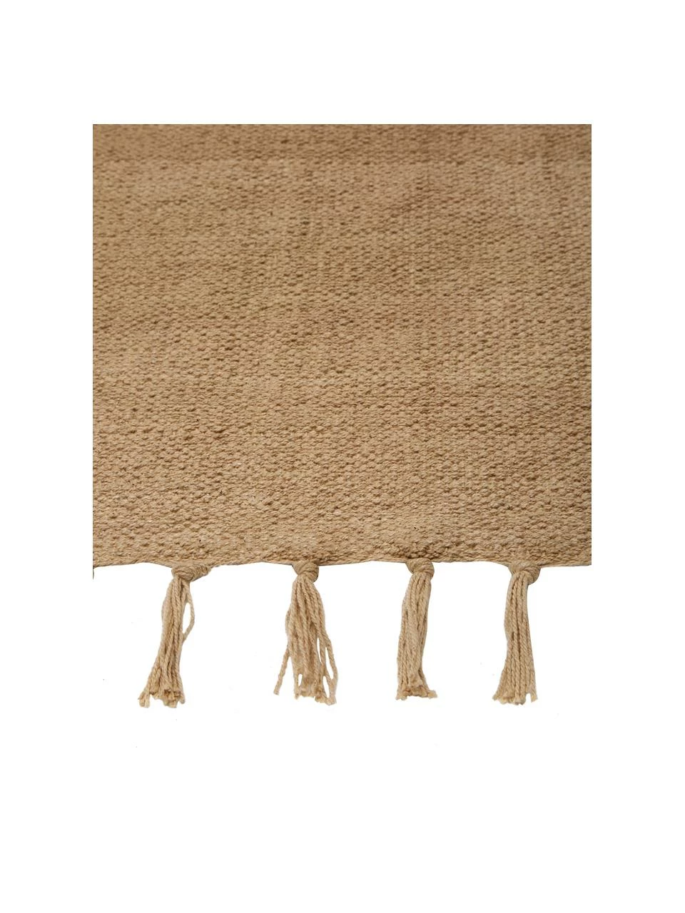 Acheter 👍 Westwing Collection Tapis fin coton taupe, tissé main Agneta, larg. 50 x long. 80 cm (taille XXS) ⌛ – Image 4