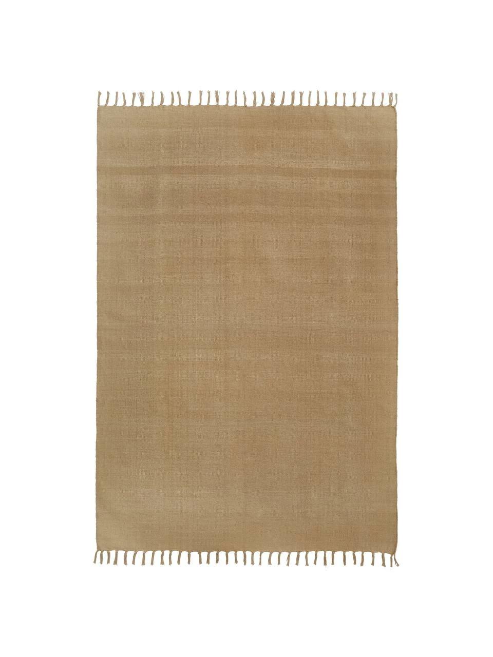 Acheter 👍 Westwing Collection Tapis fin coton taupe, tissé main Agneta, larg. 50 x long. 80 cm (taille XXS) ⌛