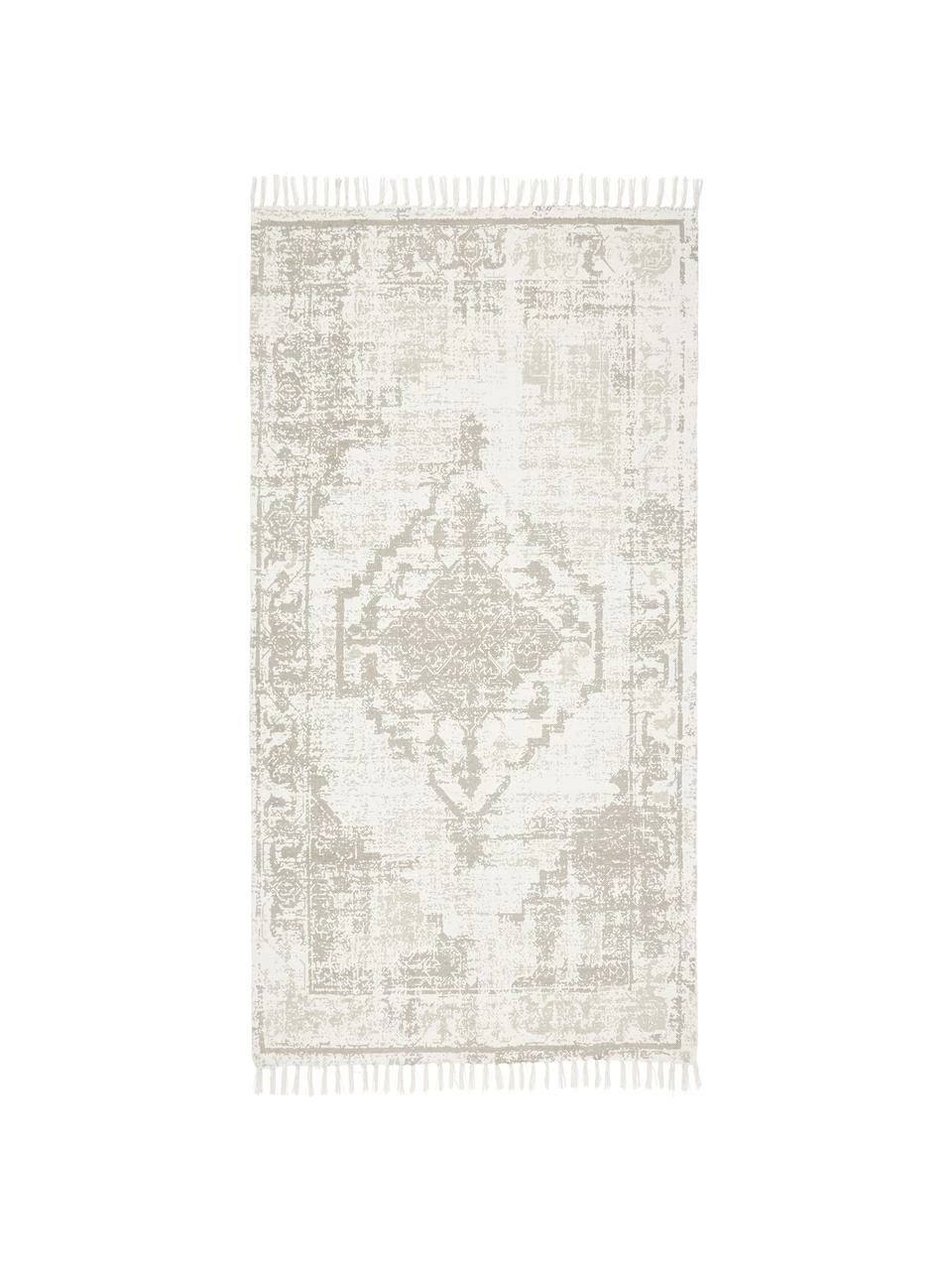 De gros ✔️ Westwing Collection Tapis fin en coton beige vintage tissé main Jasmine, larg. 70 x long. 140 cm (taille XS) 😉