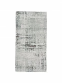 Vente flash 🎁 Westwing Collection Tapis gris argent/bleu-gris coton tissé à plat Louisa, larg. 80 x long. 150 cm (taille XS) 😀