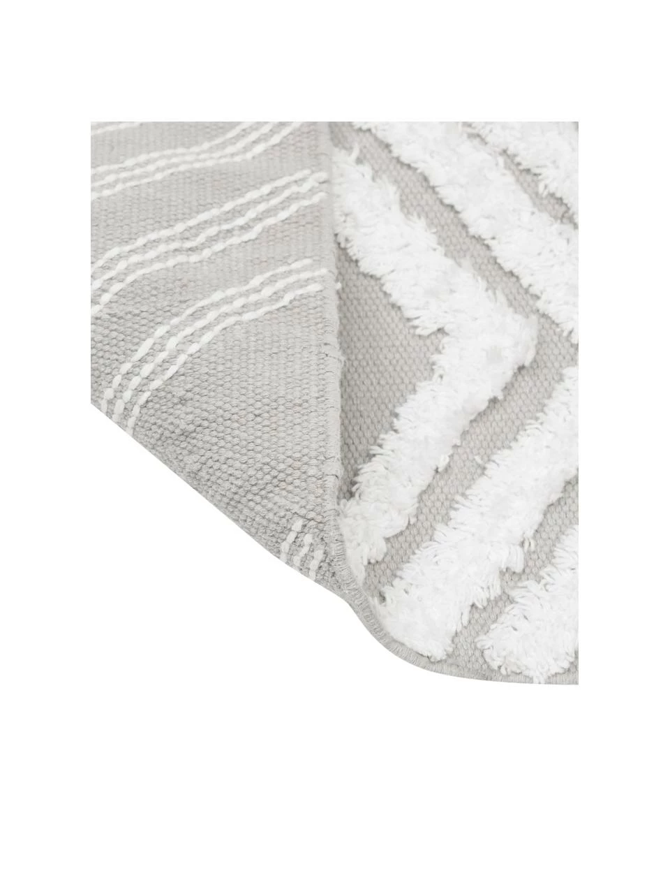 Nouveau ✔️ Westwing Collection Tapis gris avec structure en relief tissé main Ziggy, larg. 80 x long. 150 cm (taille XS) 😀 – Image 5