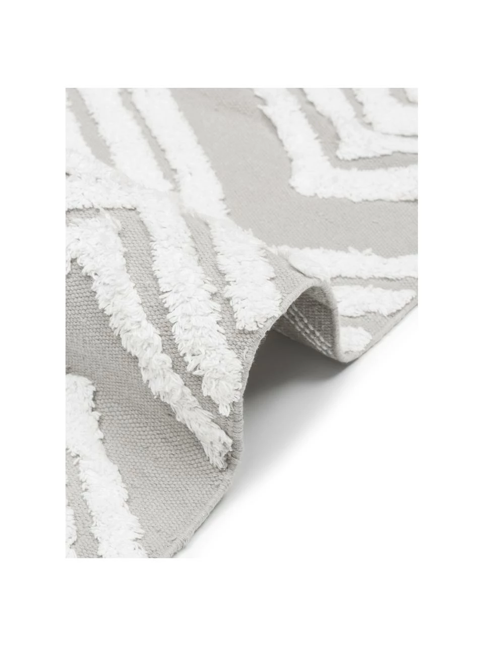 Nouveau ✔️ Westwing Collection Tapis gris avec structure en relief tissé main Ziggy, larg. 80 x long. 150 cm (taille XS) 😀 – Image 6