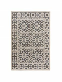 Coupon ✔️ Benuta Tapis intérieur extérieur à motif floral River, larg. 100 x long. 150 cm (taille XS) ⭐