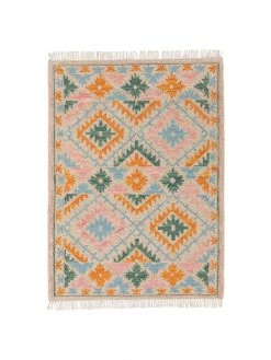 Meilleure vente 🛒 Benuta Tapis kilim à finition frangée, tissé main Zohra, larg. 70 x long. 140 cm (taille XS) 🛒