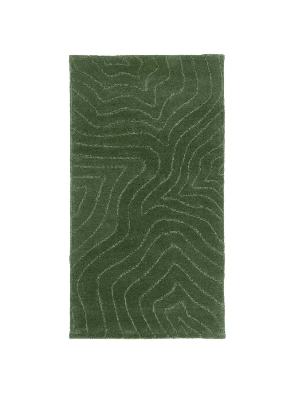 Coupon 🎁 Westwing Collection Tapis laine vert foncé tufté main Aaron, larg. 80 x long. 150 cm (taille XS)Seulement 1 produit disponible 💯