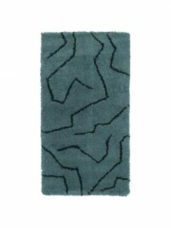 Budget 🎁 Westwing Collection Tapis poils longs bleu pétrole tufté main Davin, larg. 80 x long. 150 cm (taille XS) ⭐