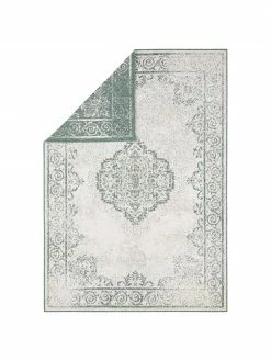Meilleur prix 🌟 Tapis réversible intérieur-extérieur aspect vintage vert/crème Cebu, larg. 160 x long. 230 cm (taille M) 🤩
